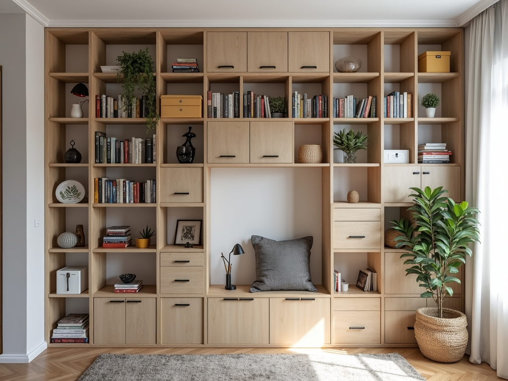 Modular bookshelf in a small apartment