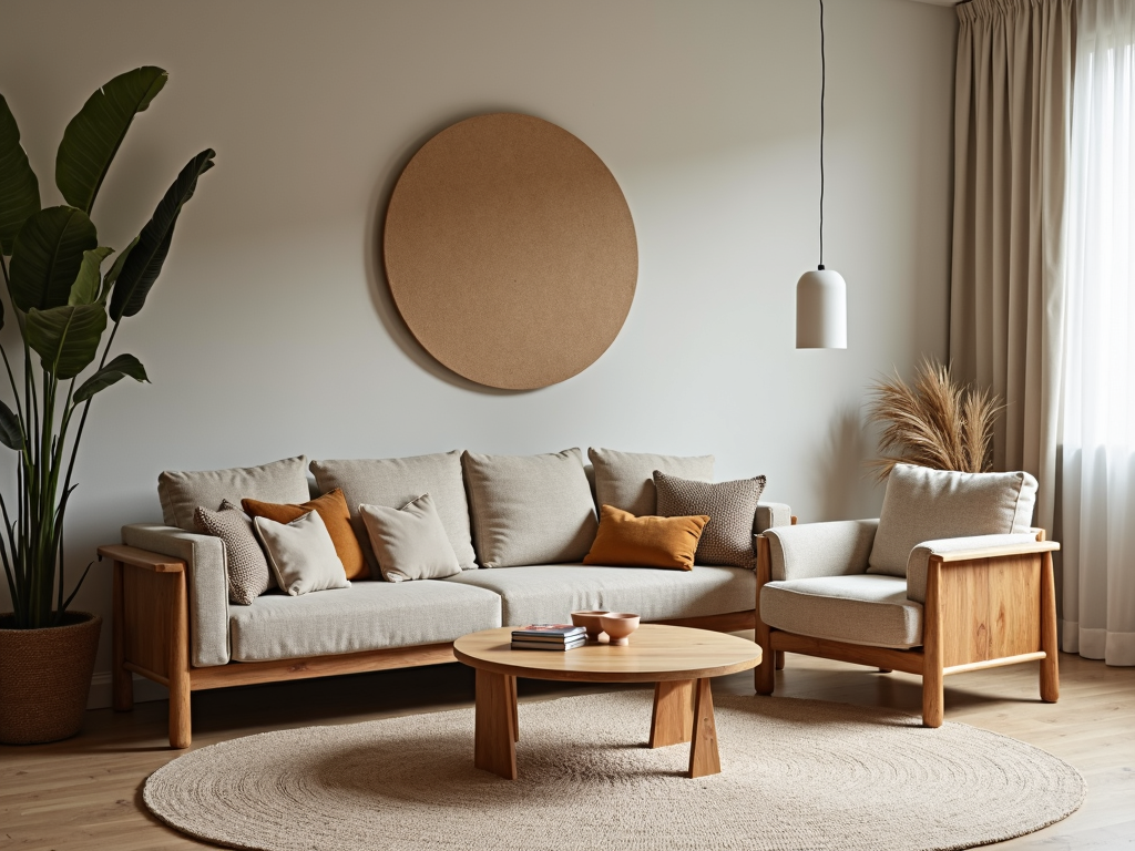 Living room with eco-friendly furniture