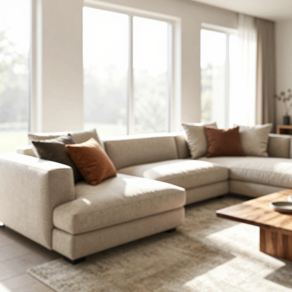 Modular sectional sofa arranged flexibly in a cozy living room