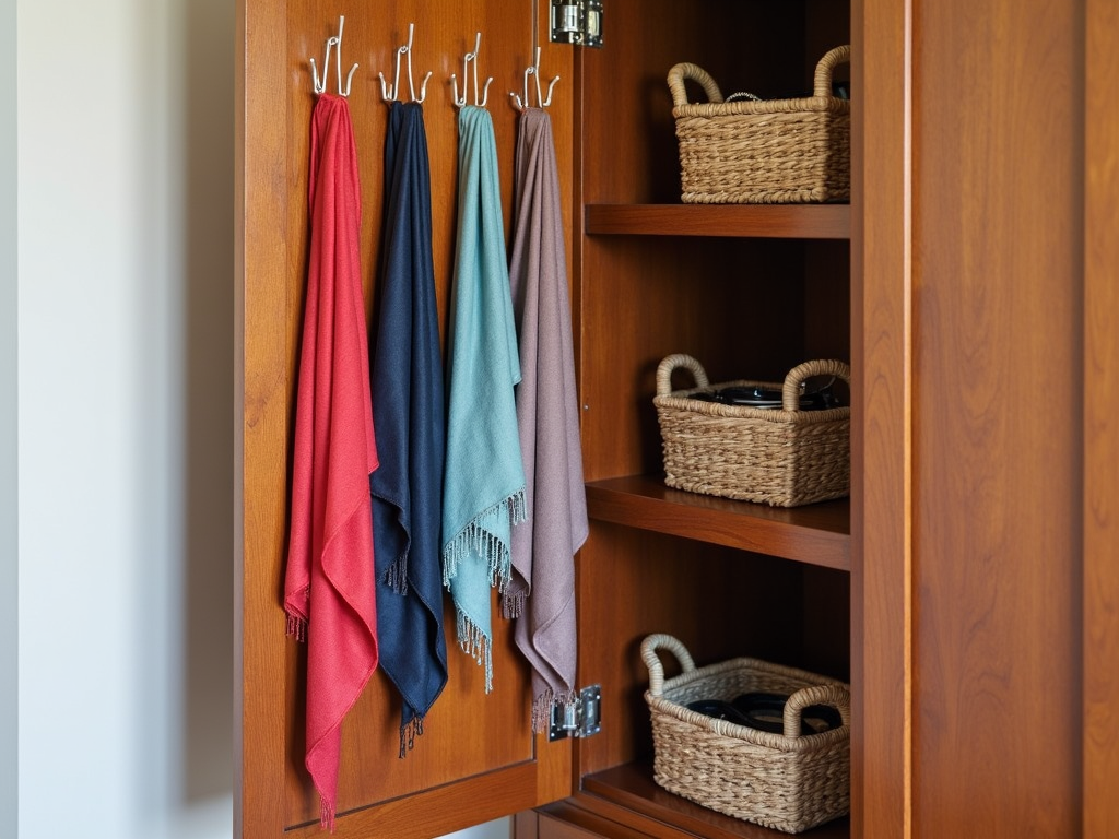 Accessories organized in armoire
