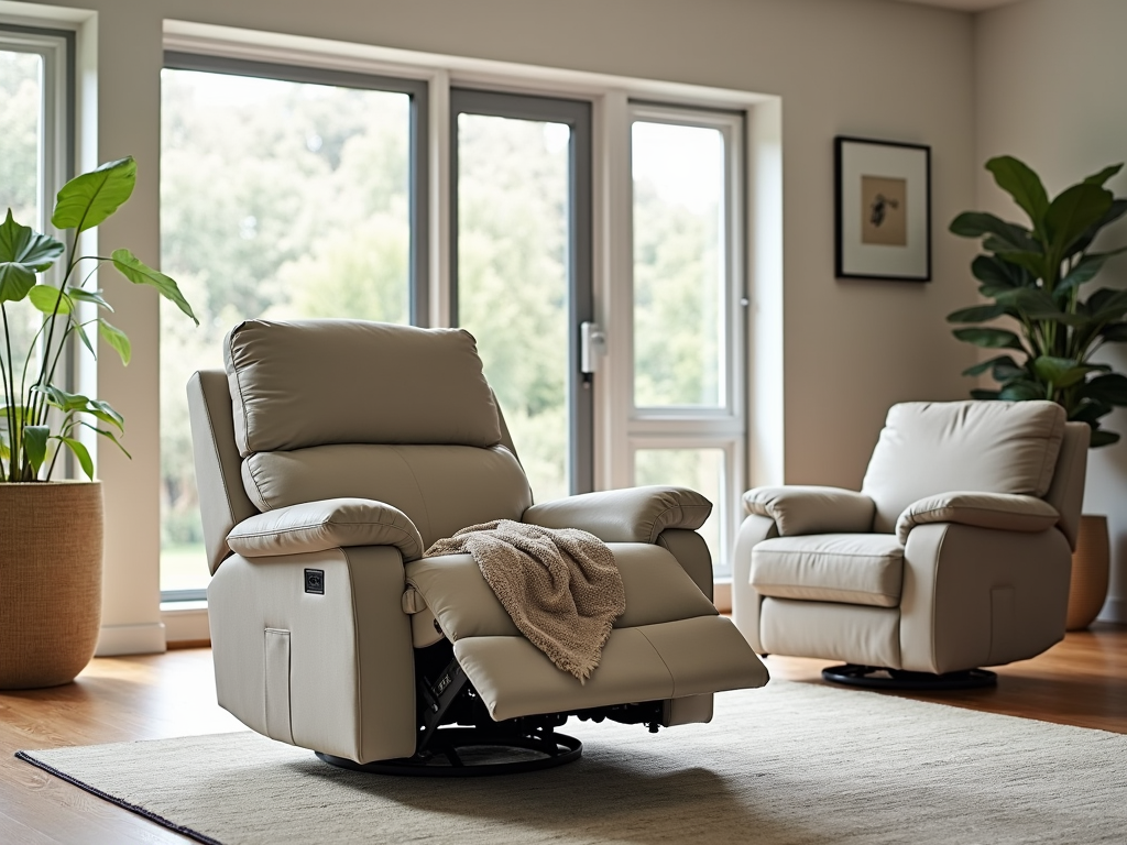 Recliner fitting perfectly in a spacious living room.