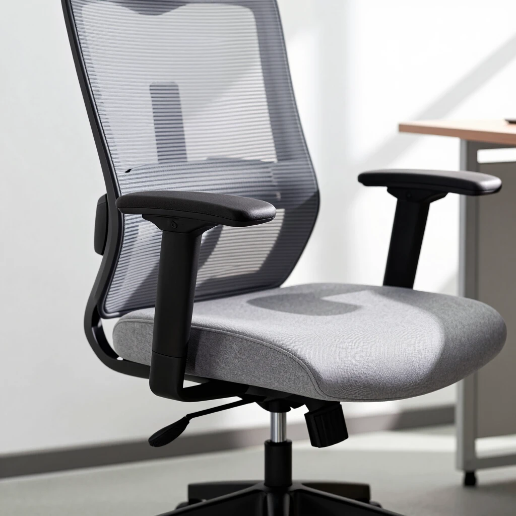 Adjustable ergonomic office chair with lumbar support and mesh back