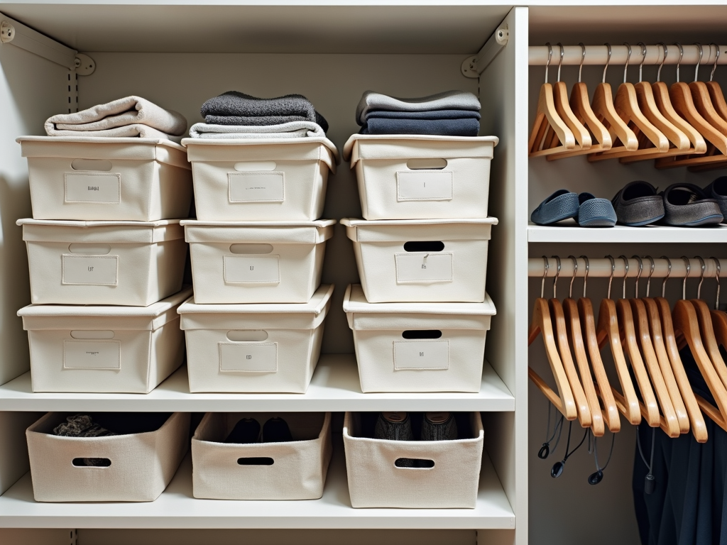 Budget-friendly storage solutions in a closet