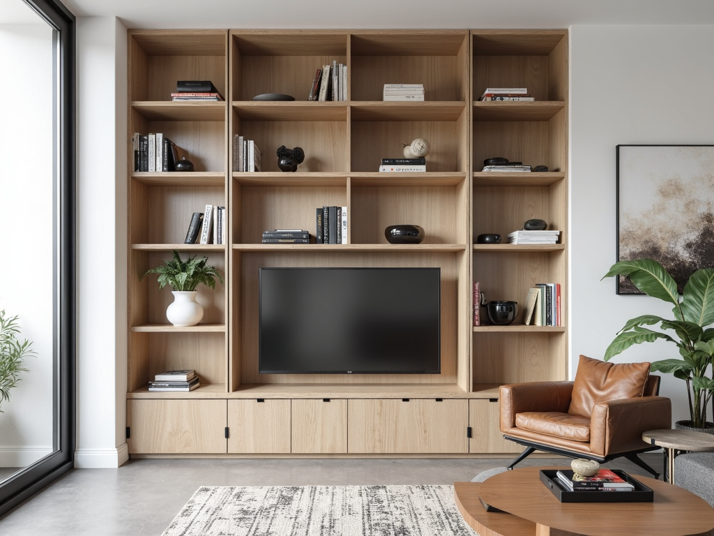 Well-proportioned bookshelf in a small room