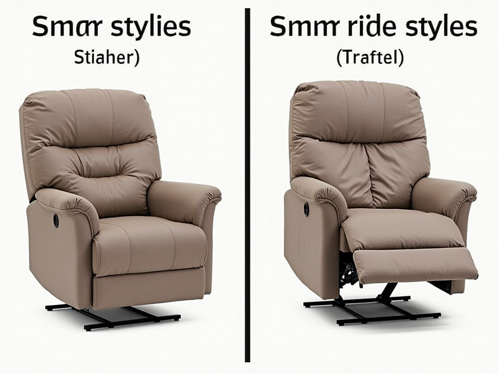 Comparison of traditional and modern recliner designs.