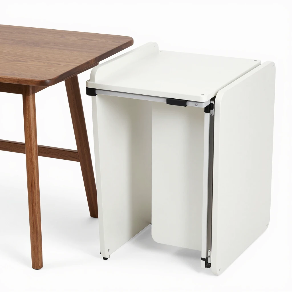 Different types of foldable tables including drop-leaf, gateleg, wall-mounted, and card table