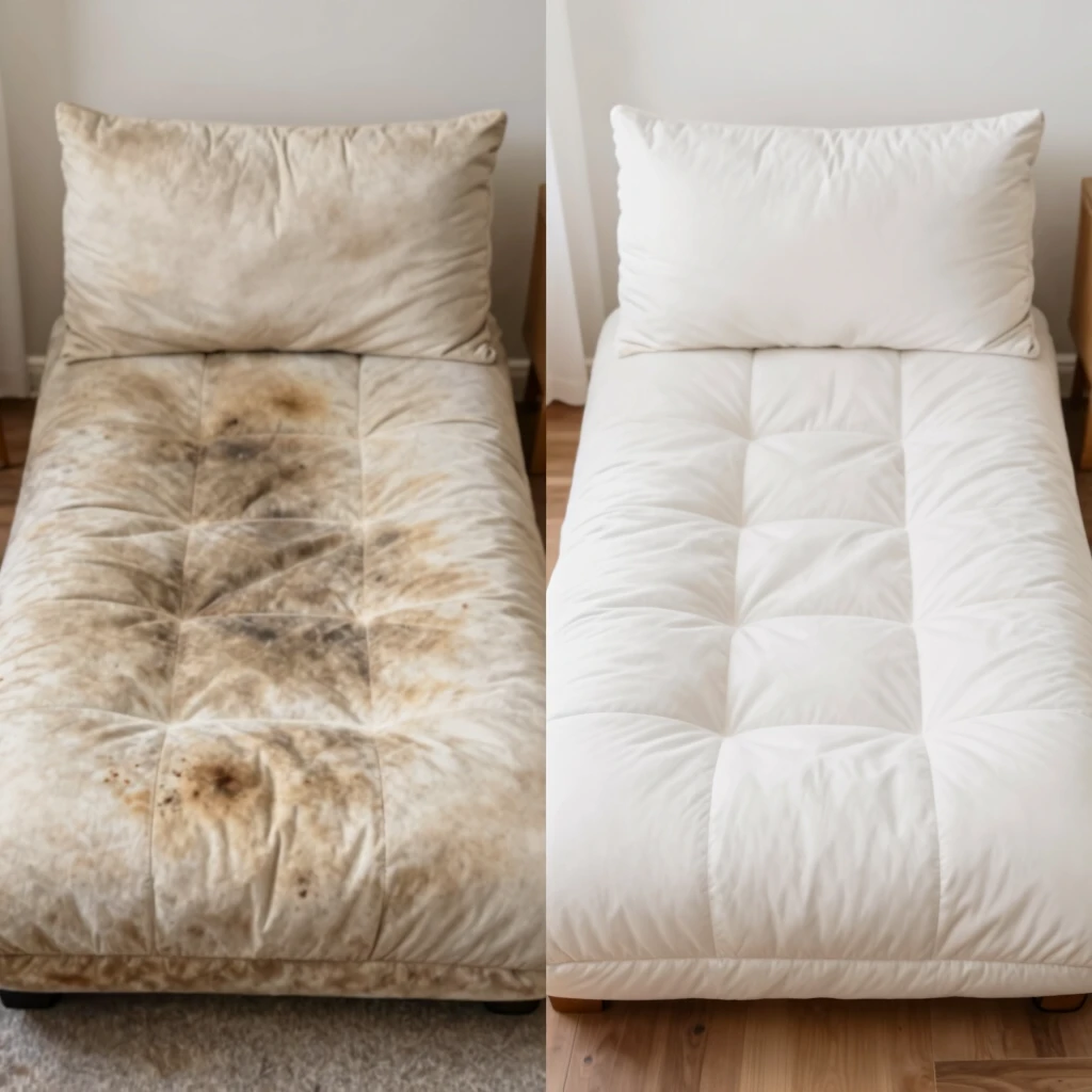 Before and after futon maintenance