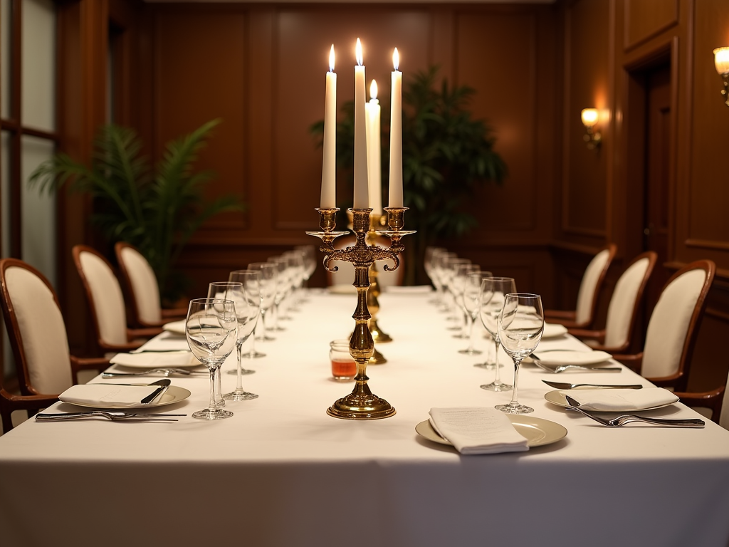 Formal dining table with elegant setup