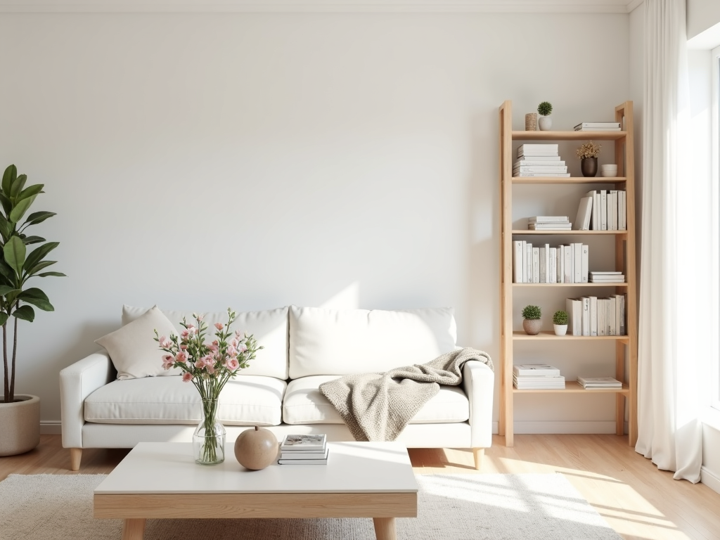 Minimalist living room inspired by the KonMari method
