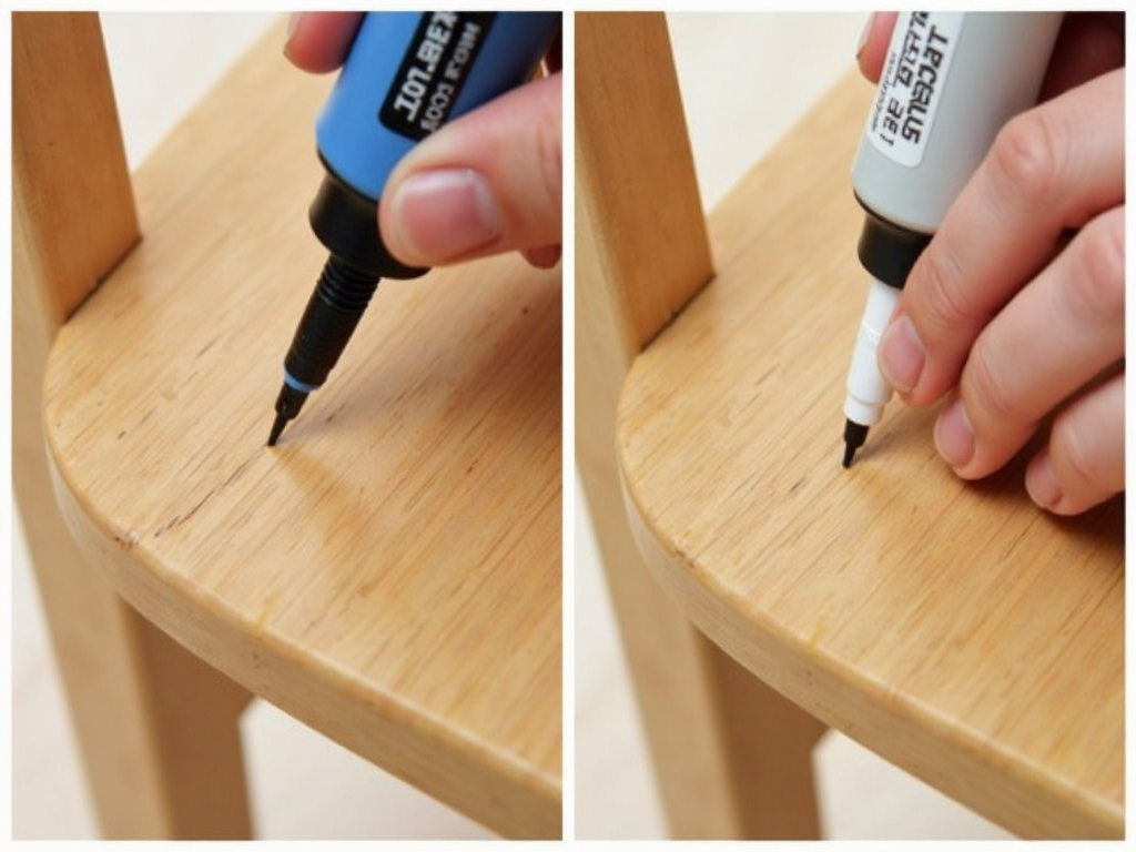 Repairing a scratch on wooden furniture