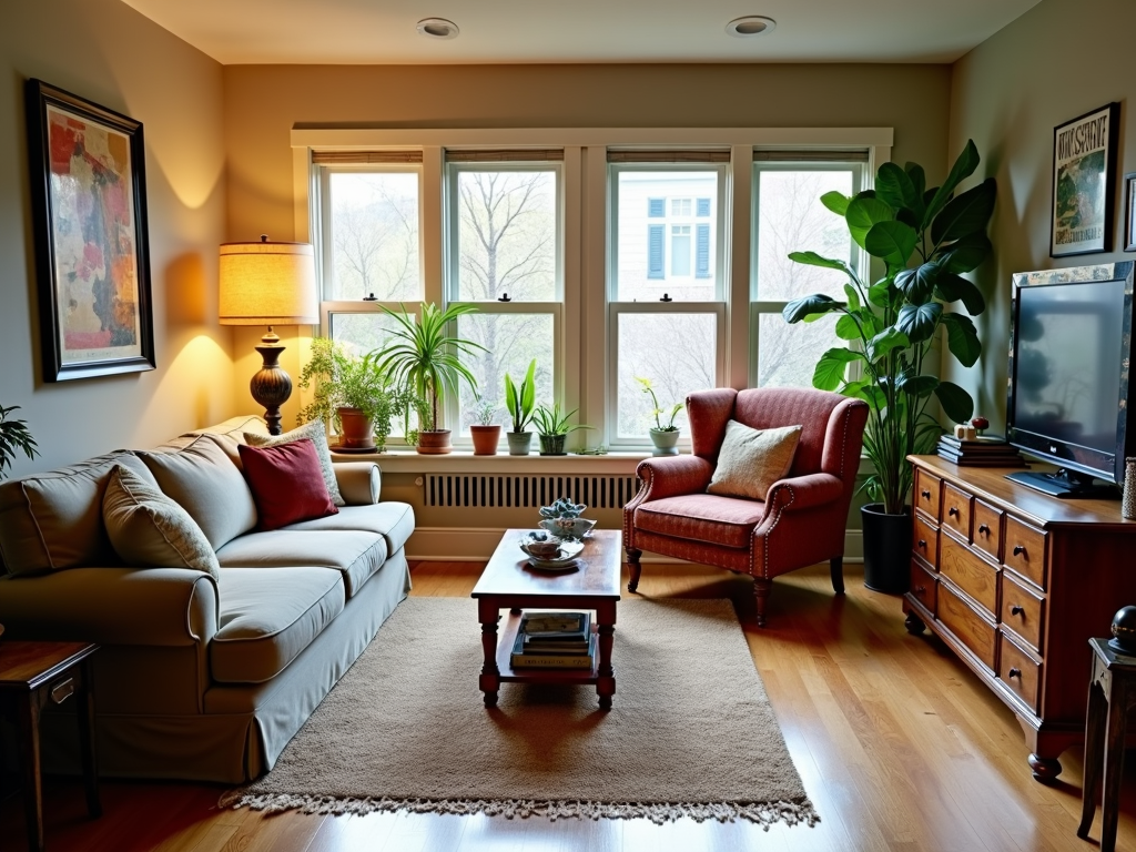Budget-friendly living room setup with quality furniture