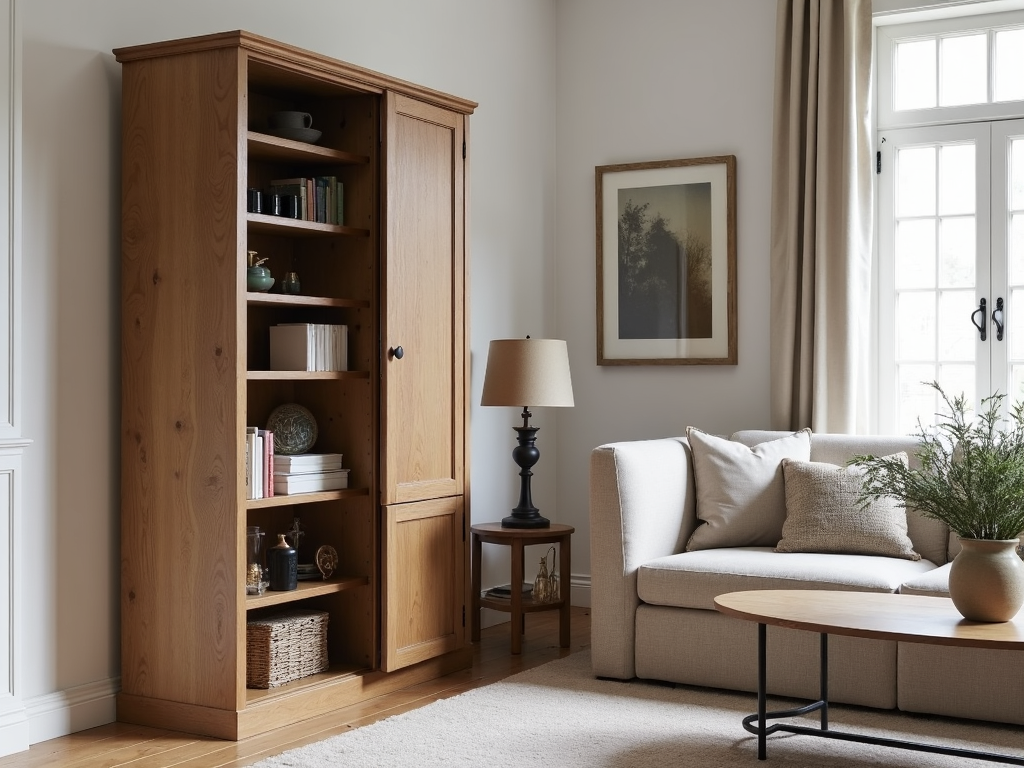 Ideal armoire placement in a living room