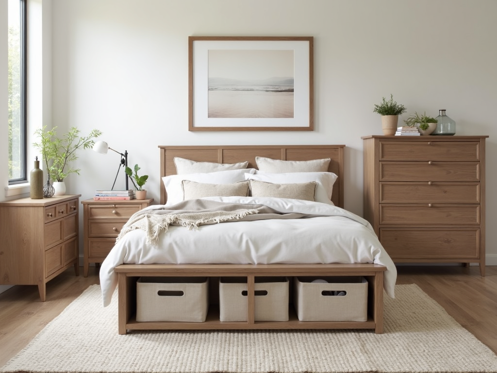 Coordinated bedroom storage solutions