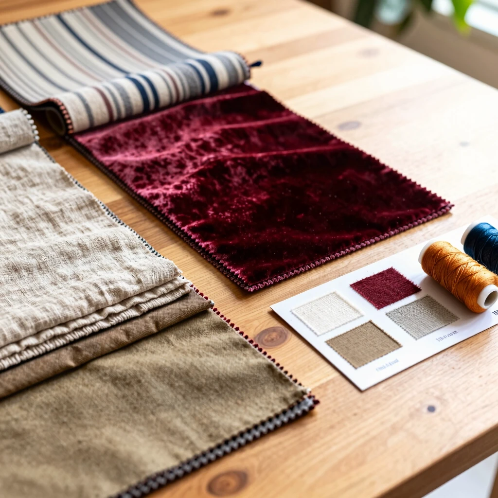 Variety of fabric swatches for unique futon cover designs