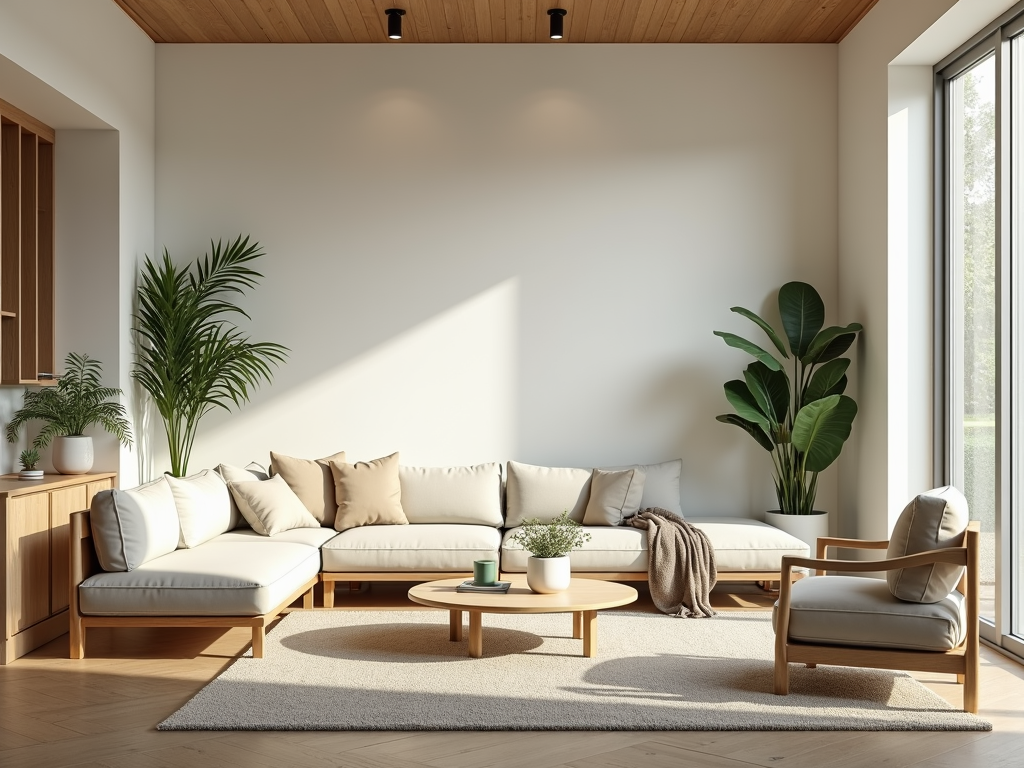 Sustainable furniture in a bright living room