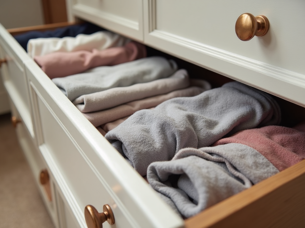 Organized dresser drawer with neatly arranged items