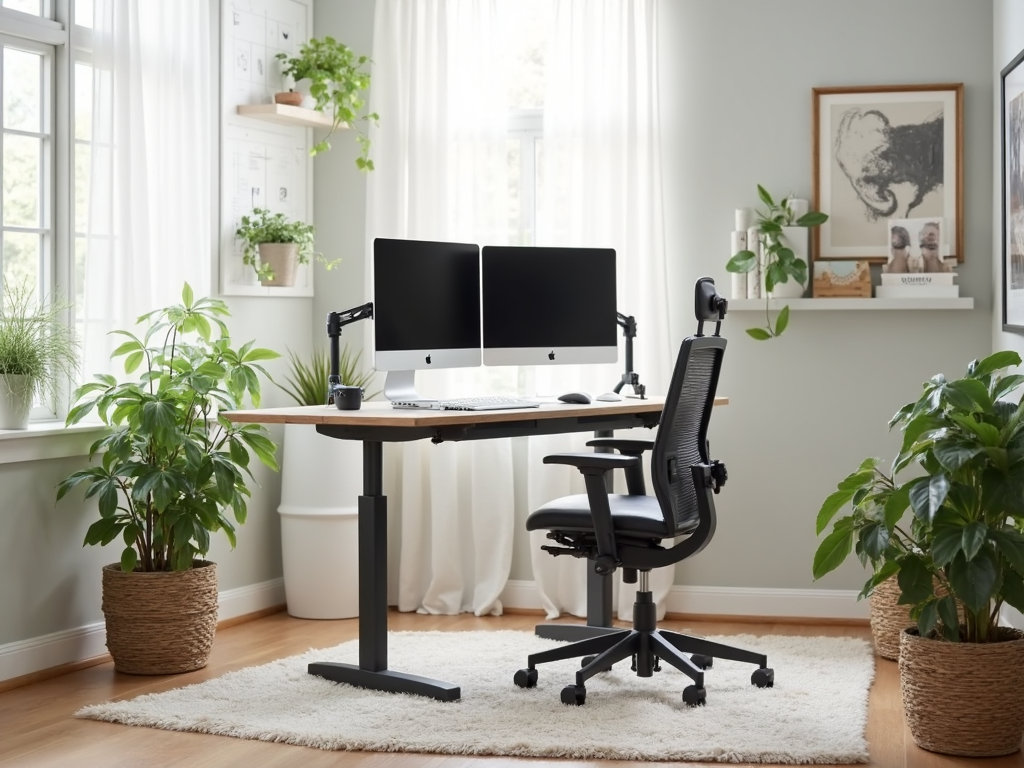 Ergonomic home office setup.