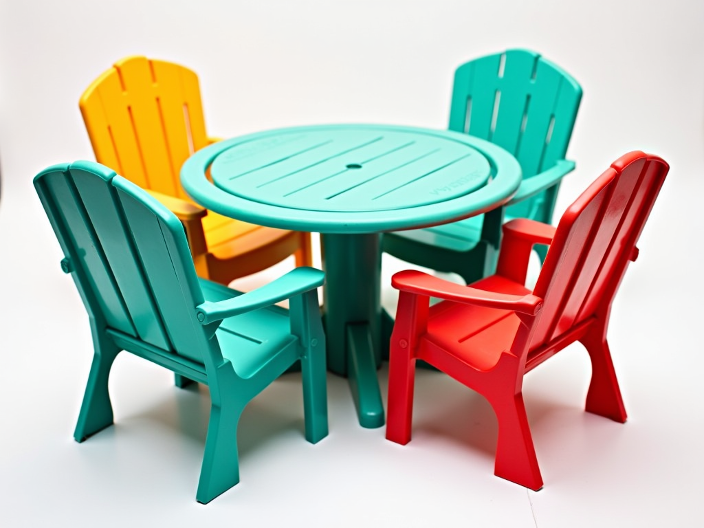 Colorful plastic patio set