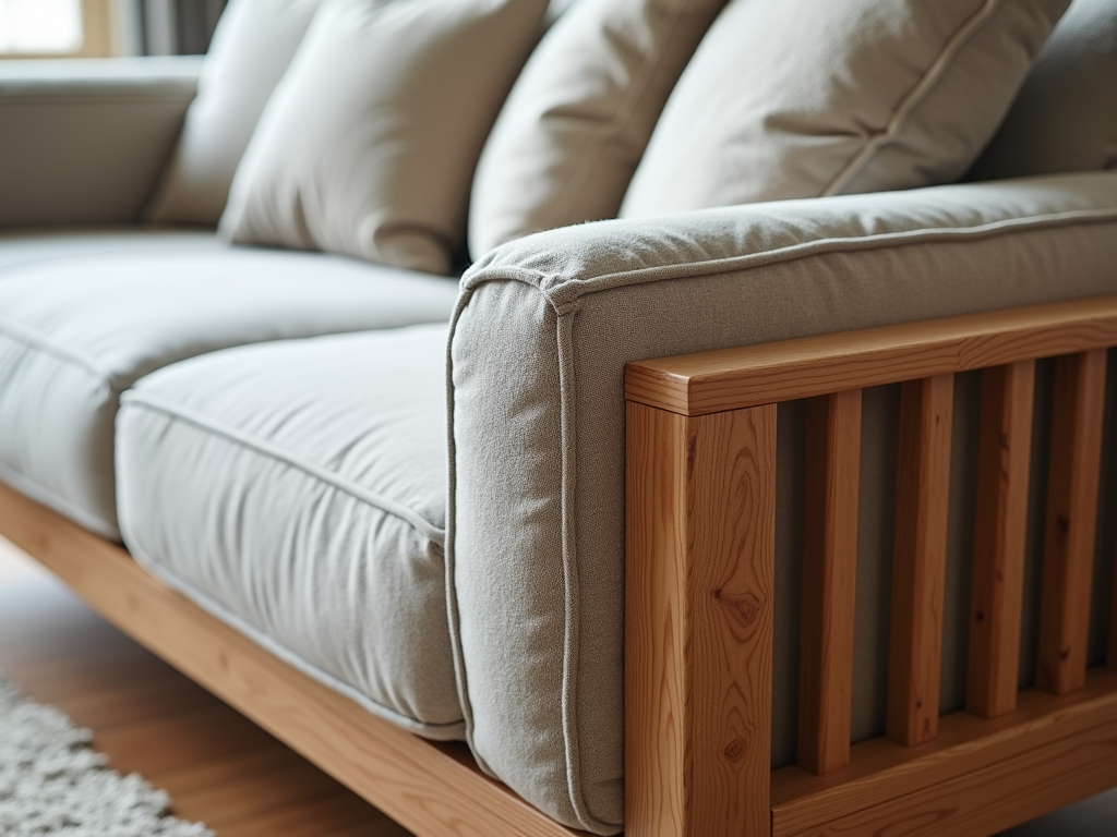 High-quality sofa with solid wood frame