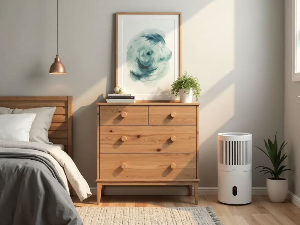 Wooden dresser with humidity control