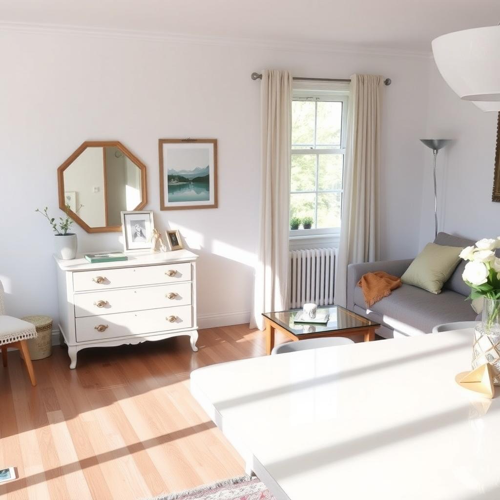 A well-maintained living room with various furniture pieces