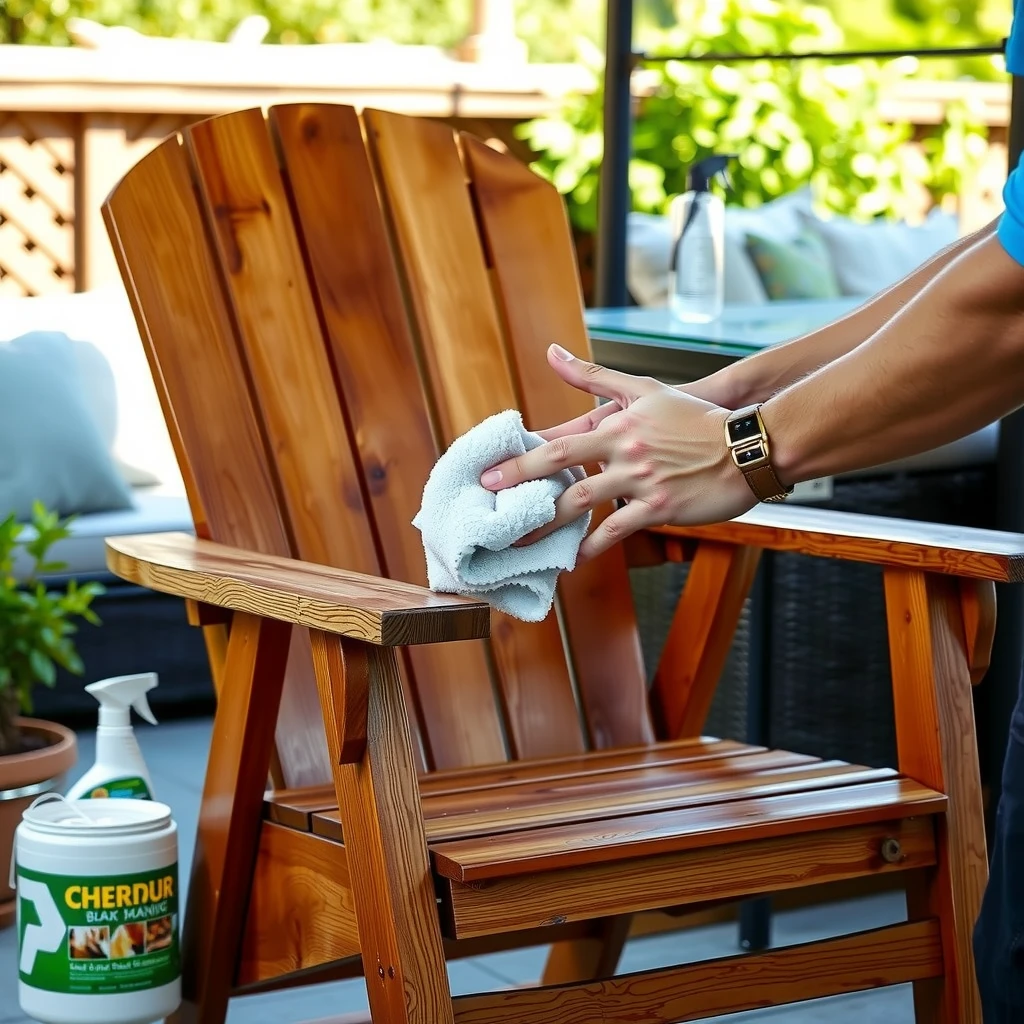 Maintaining wooden patio furniture with teak oil