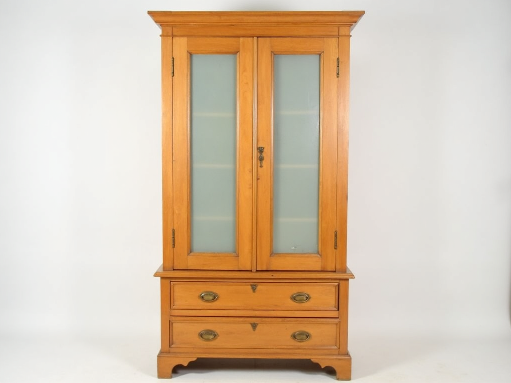 Victorian armoire with functional glass doors