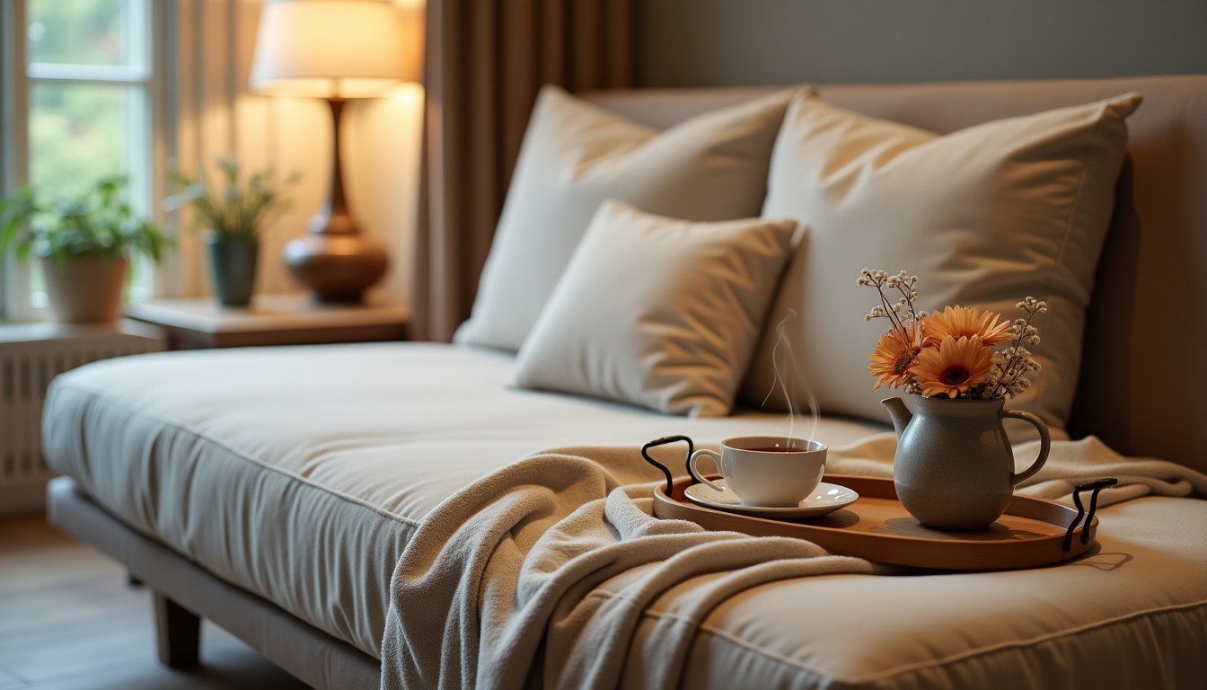 Futon guest bed setup