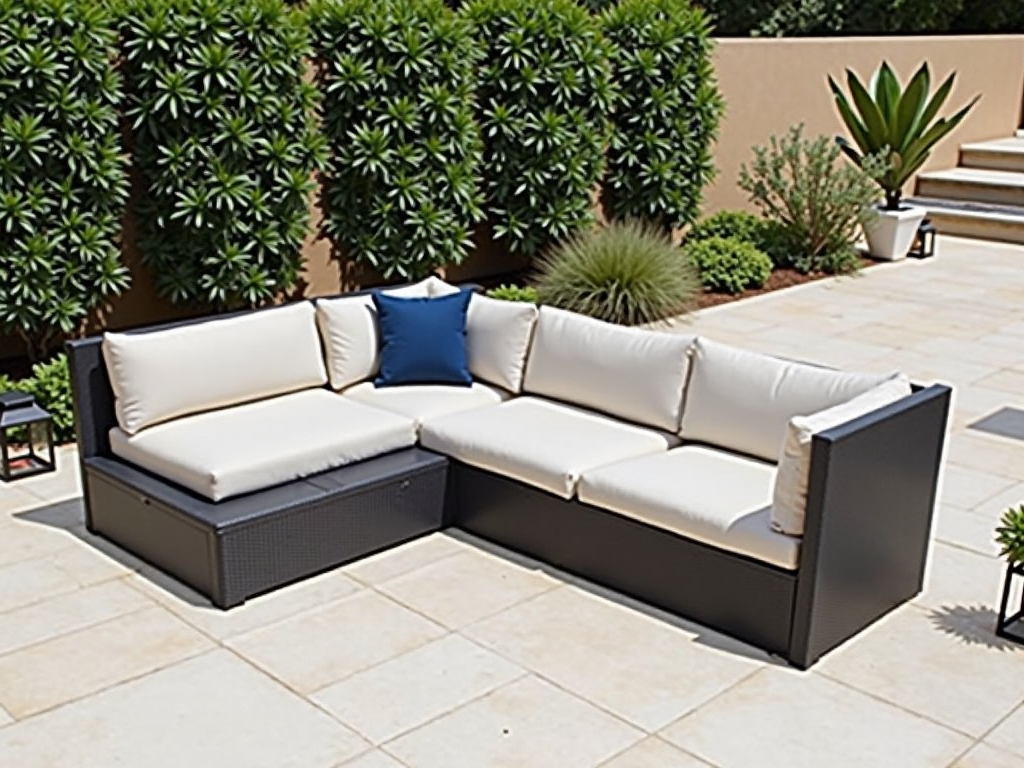 Stylish patio with multifunctional furniture pieces