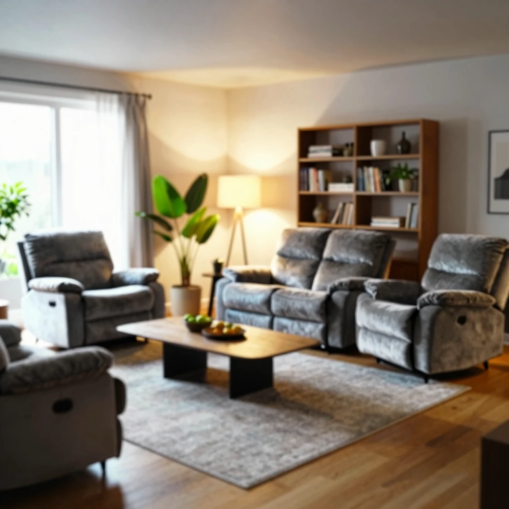 Well-arranged living room featuring a central recliner for optimal comfort and maintenance
