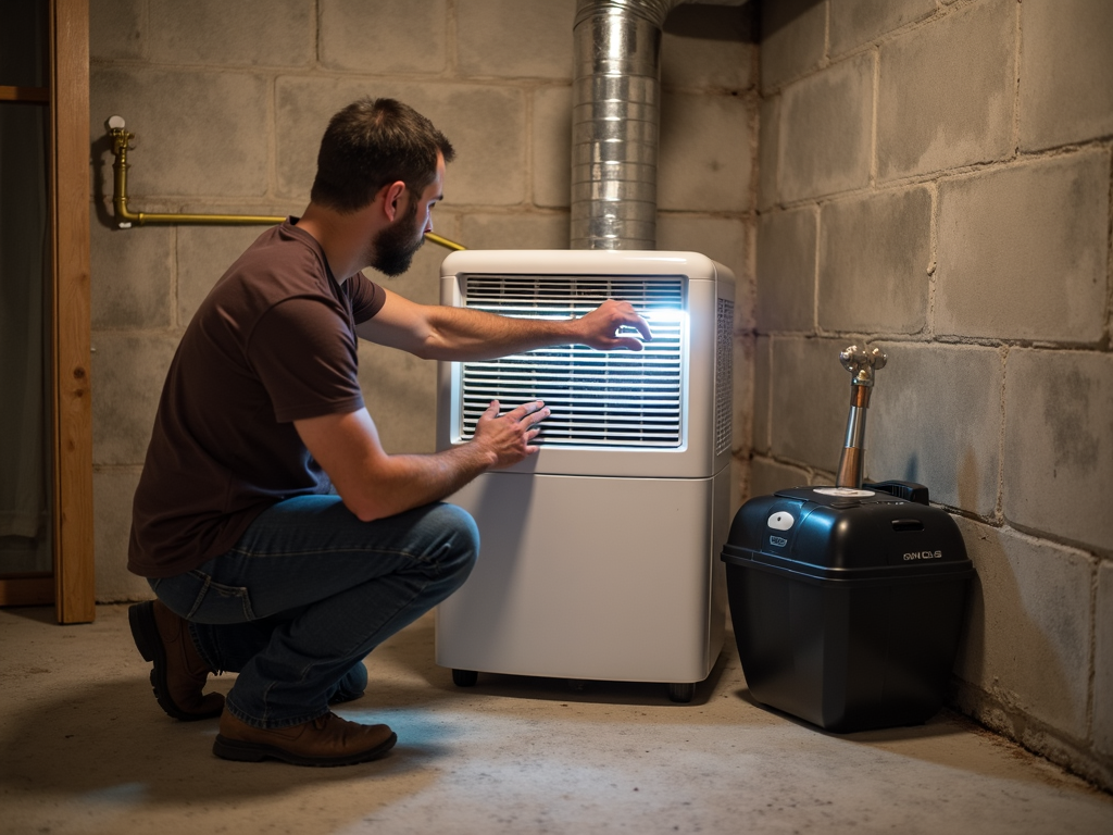 Using a dehumidifier to control basement humidity