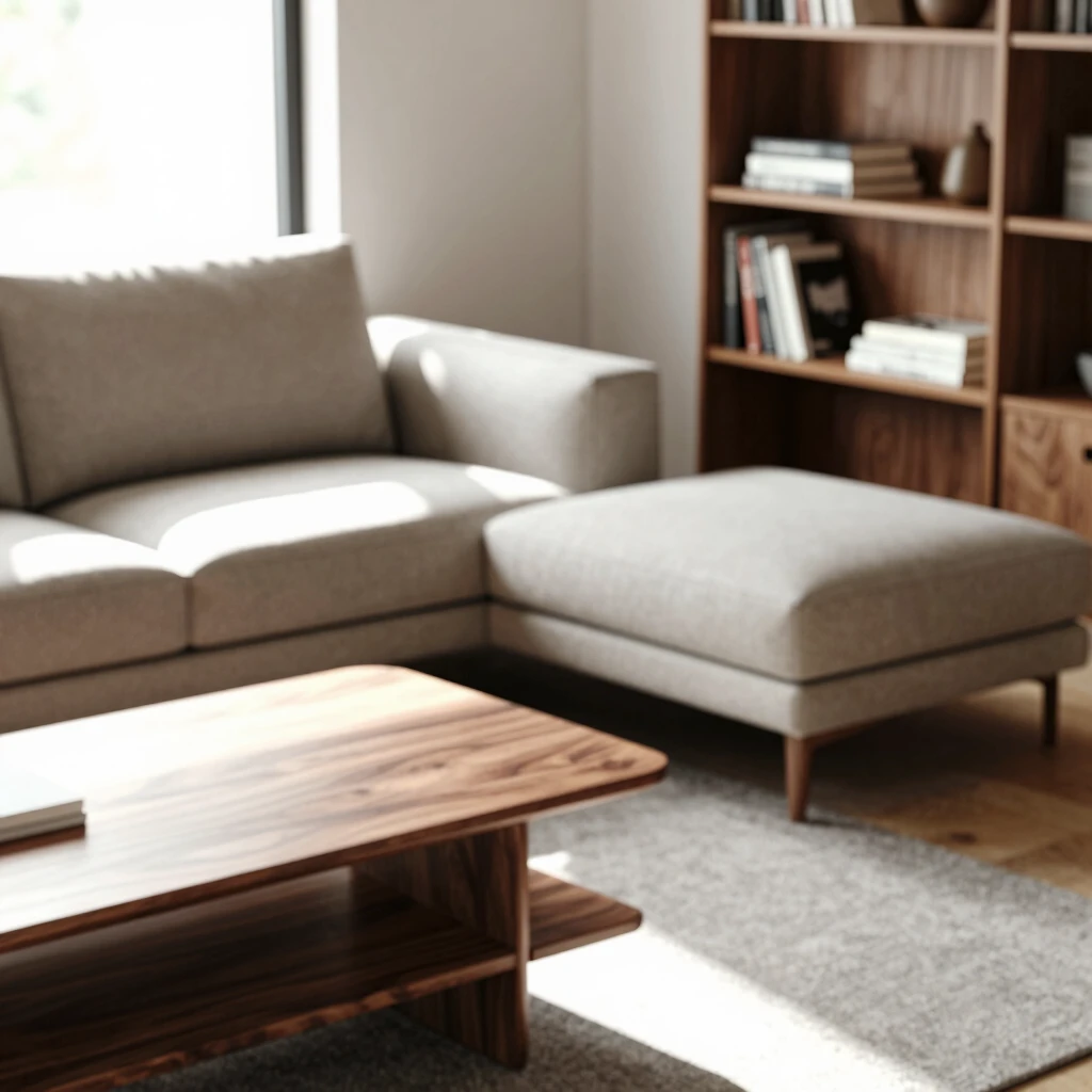 Cozy living room showcasing durable, well-chosen furniture in a small space