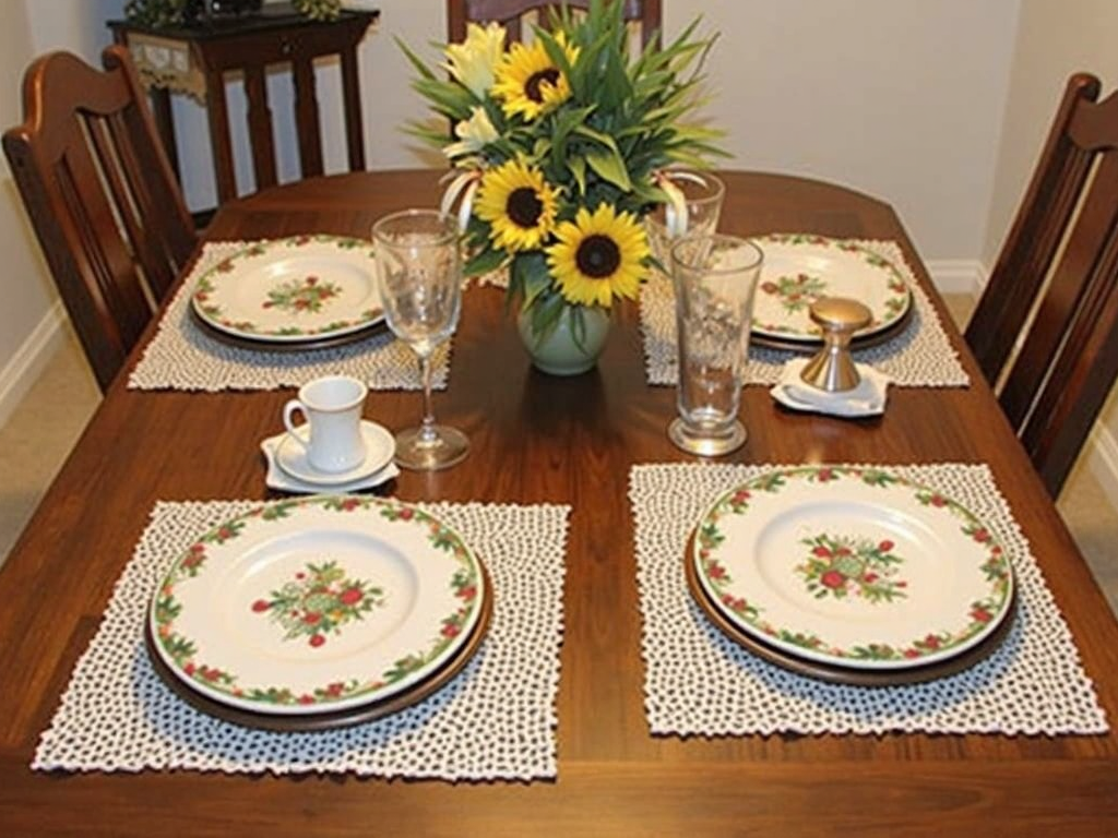 A protected dining table setup.