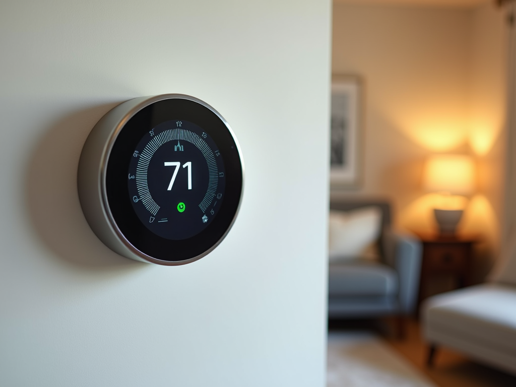 Programmable thermostat in a cozy home