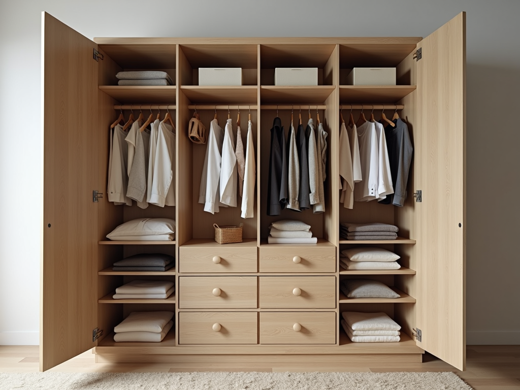 Interior of a well-organized armoire