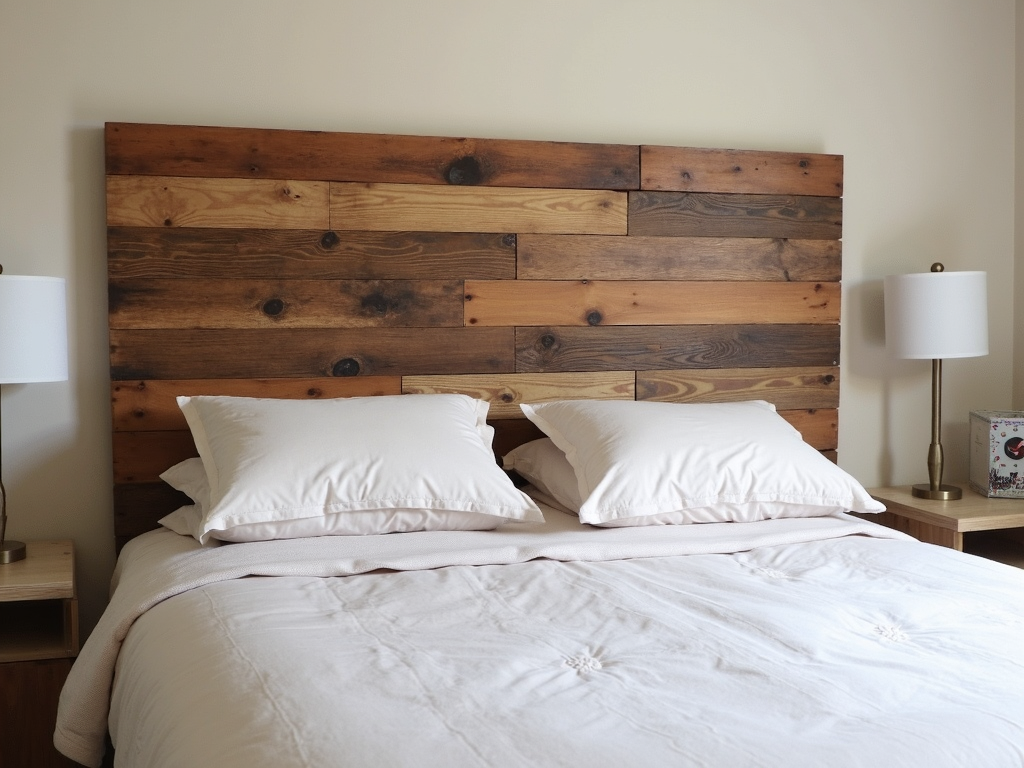 Reclaimed wood headboard