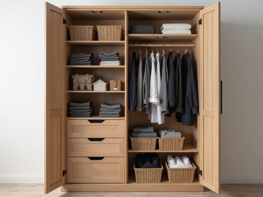 Organized armoire interior