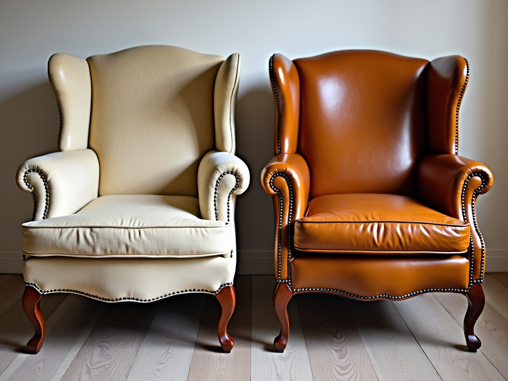 Comparison of maintained and neglected antique chairs.
