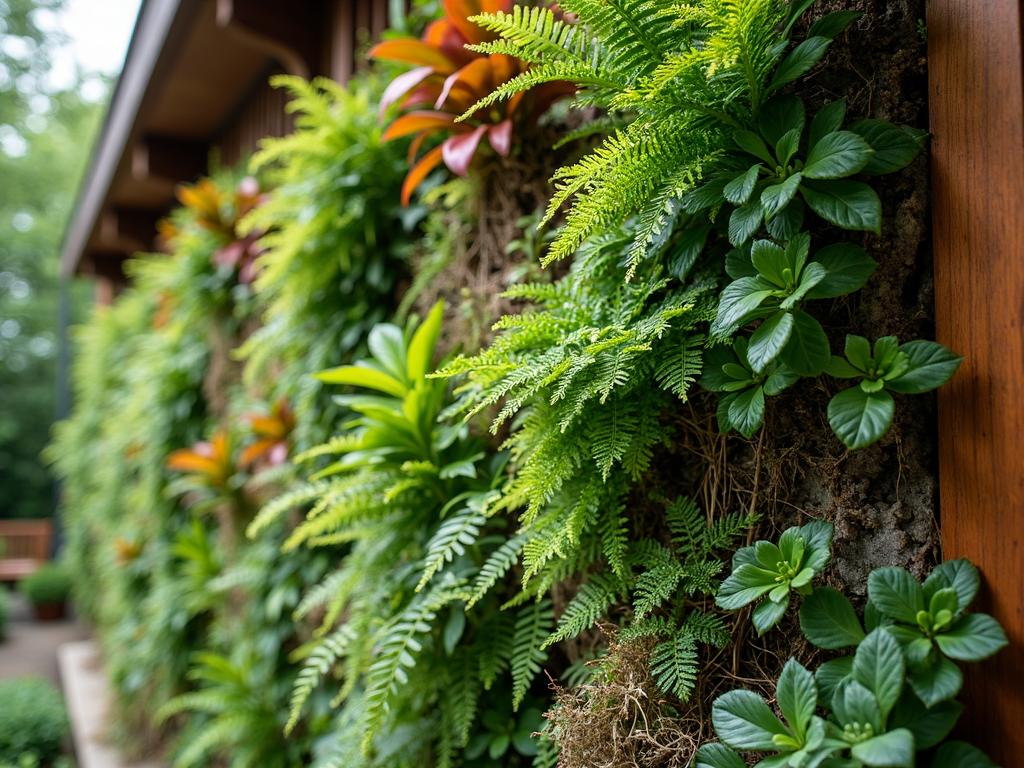 A vertical garden adding privacy and greenery to an outdoor area.