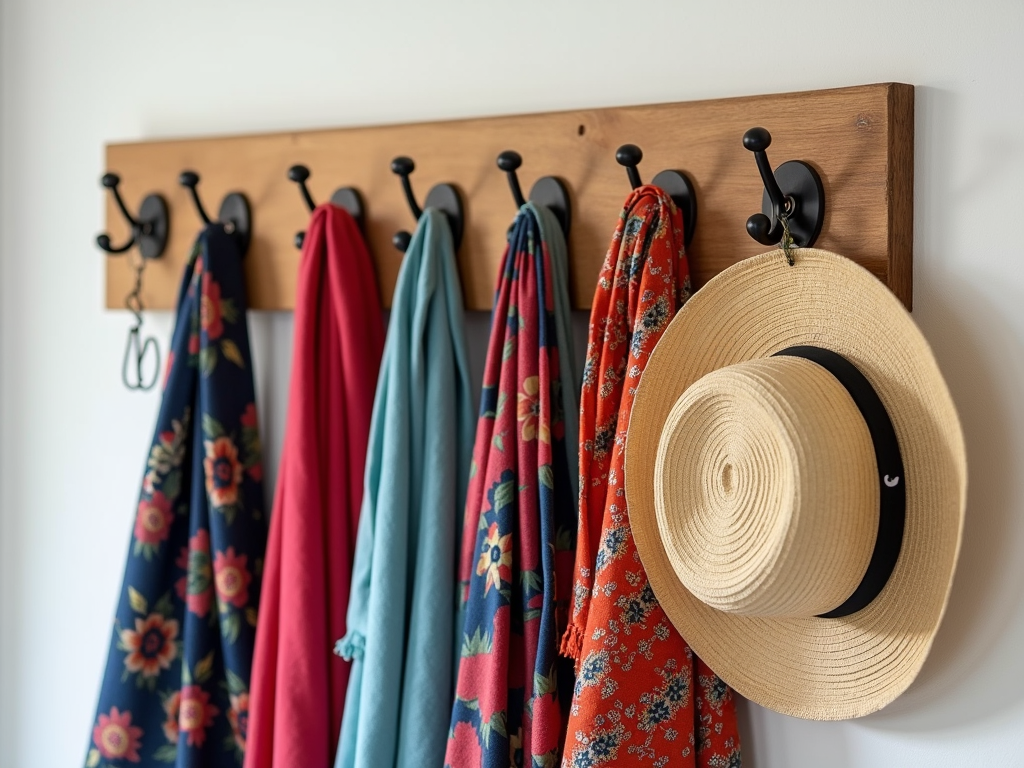 Decorative hooks displaying accessories