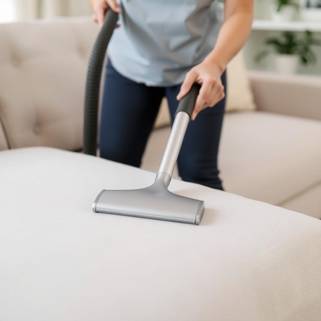 Vacuuming upholstery with attachment