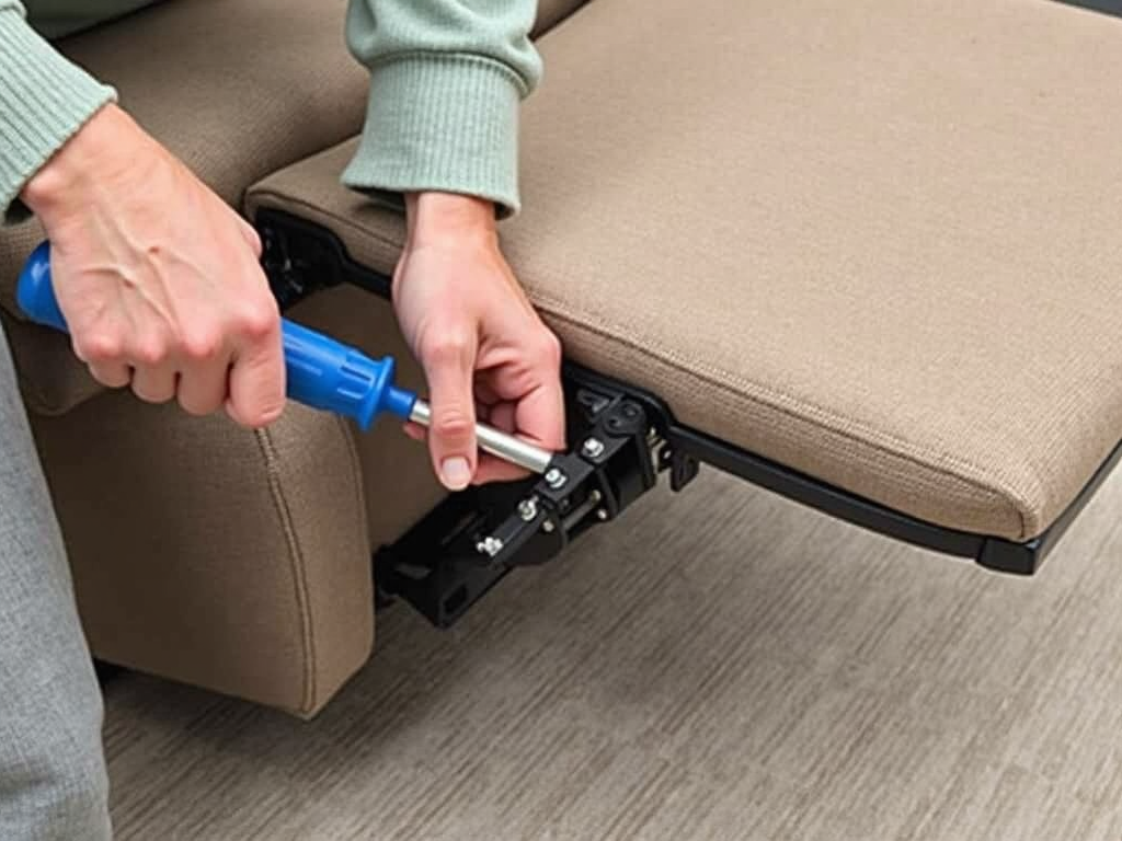 Adjusting recliner footrest tension.