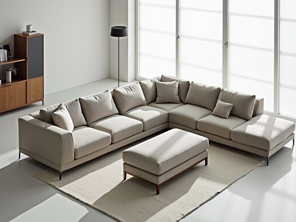 Modular furniture in a living space.