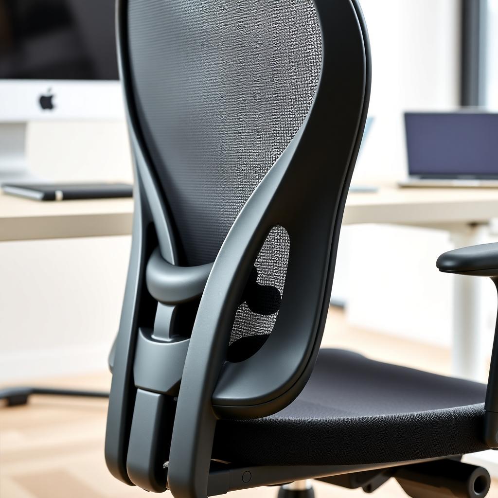 Ergonomic office chair with adjustable features in a modern workspace.