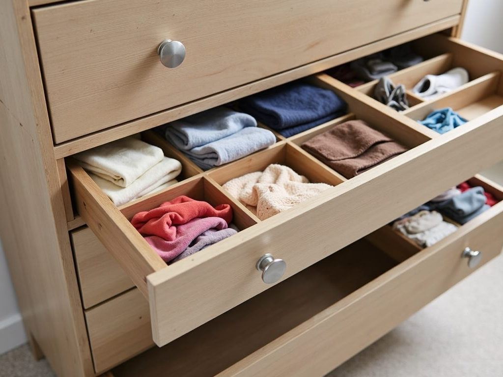 Organized six-drawer dresser