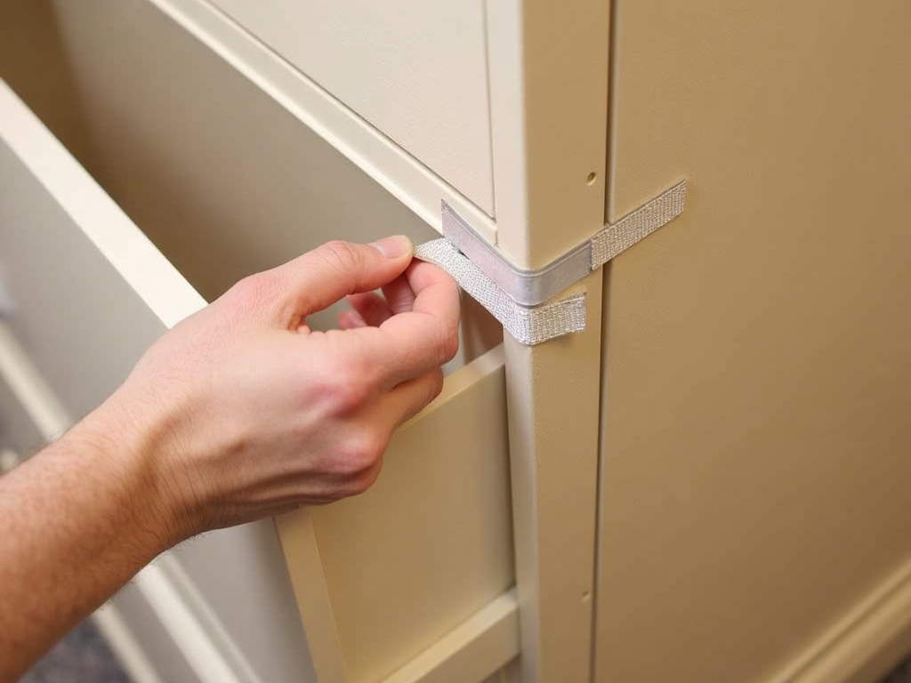 Fixing a wobbly dresser.