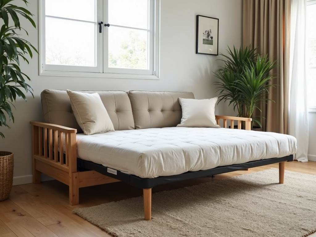 Assembled futon sofa bed