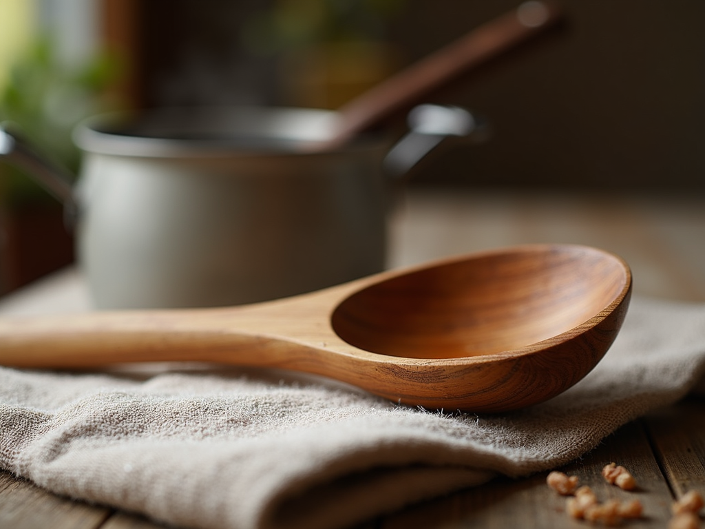 Hand-carved wooden spoon
