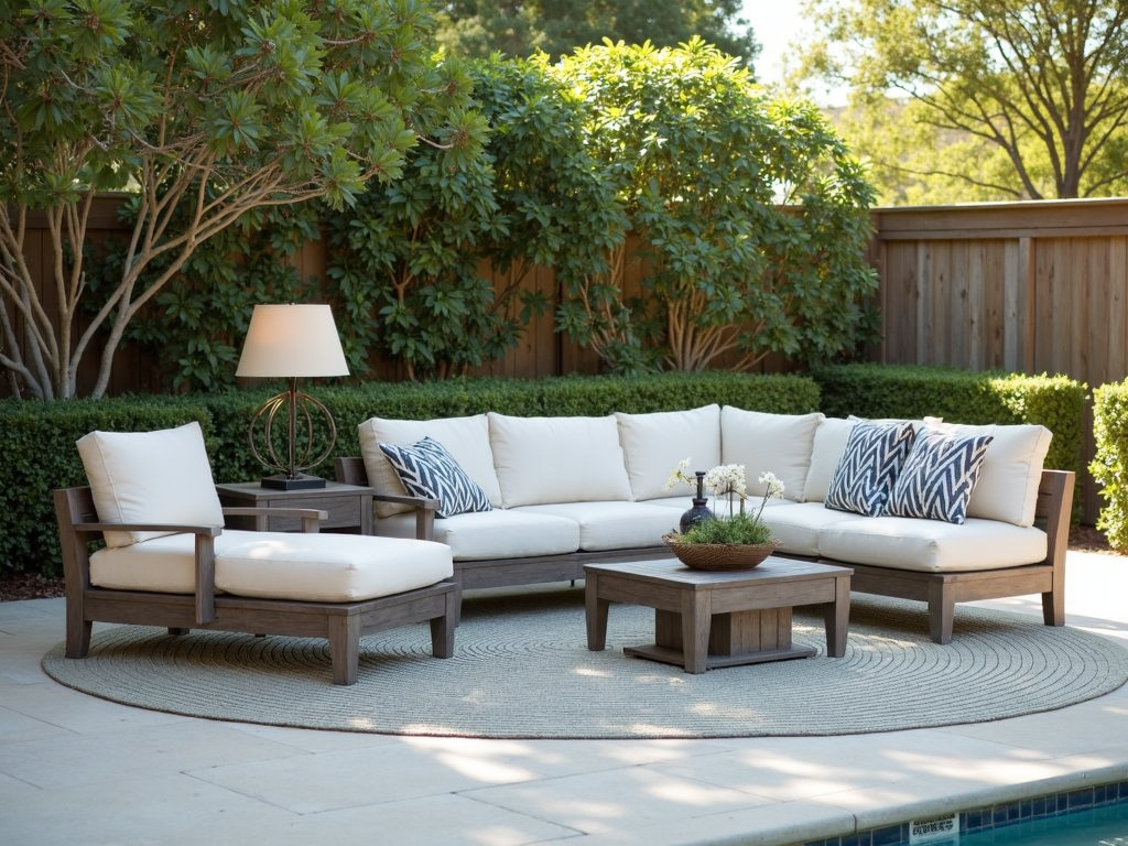 A stylish and comfortable outdoor furniture set with plush cushions and a modern design, perfect for relaxing and entertaining