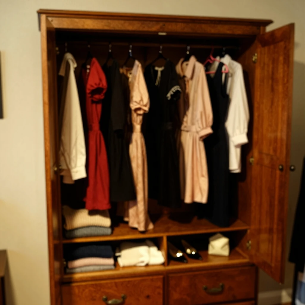 Fully organized armoire interior